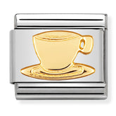 Nomination Composable Classic Link 030109/05 Coffee Cup Symbol in 18K Gold